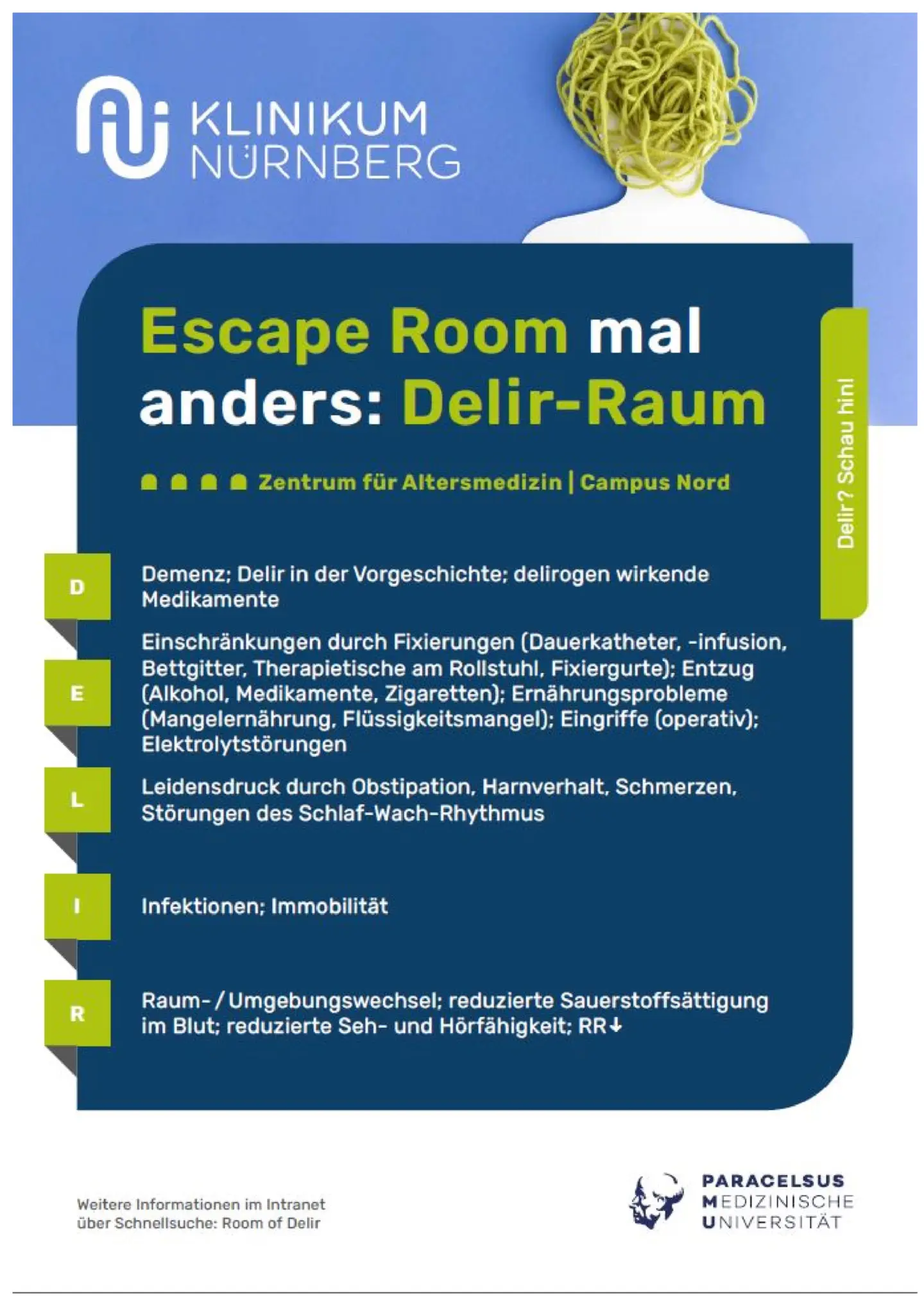 Plakat Delir-Raum, © Klinikum Nürnberg