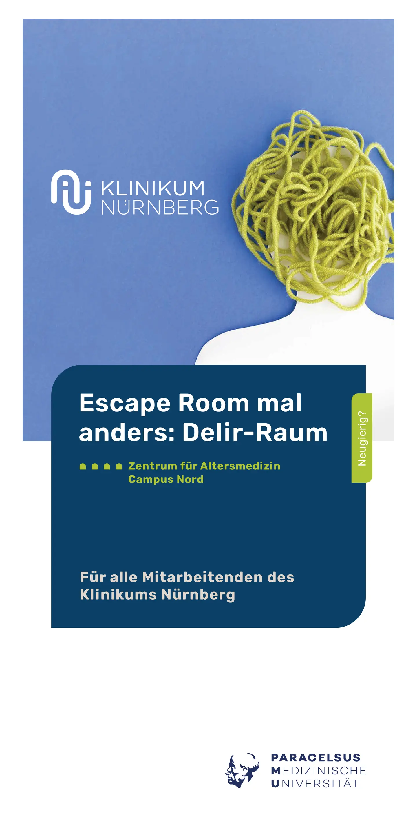 Flyer Delir-Raum Vorderseite, © Klinikum Nürnberg