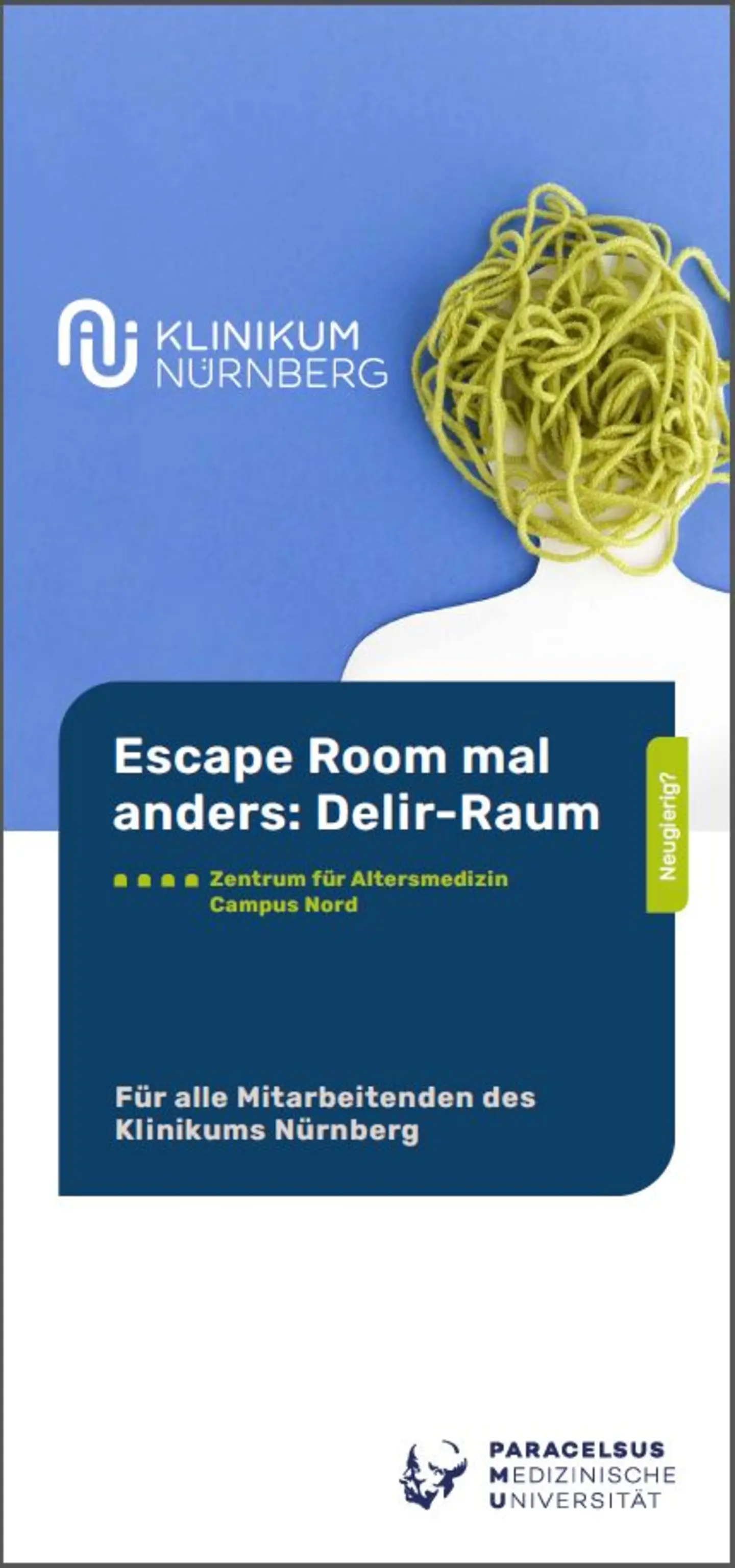 Flyer Delir-Raum Vorderseite, © Klinikum Nürnberg